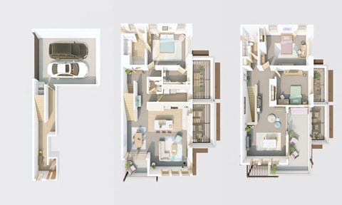 Floor plan for 3 beds, 2.5 baths, 2293 sqft